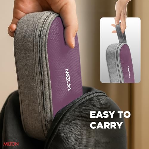Image of MILTON Plato Pack Small Stainless Steel Lunch Box (2 X 340 ml containers) with Jacket | Leak Proof, Food Grade I Lightweight, Odour Proof | 1 Year Warranty I Ideal for Office, School, Travel, Purple