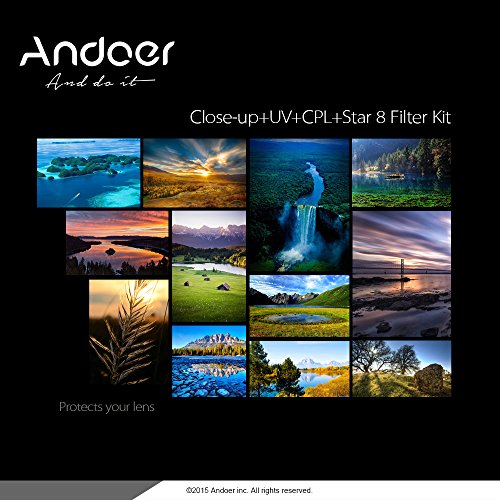 Andoer 58 mm UV + CPL + Star8 + close-up (+1 +2 +4 +10) filtro de fotografia ultravioleta circular p