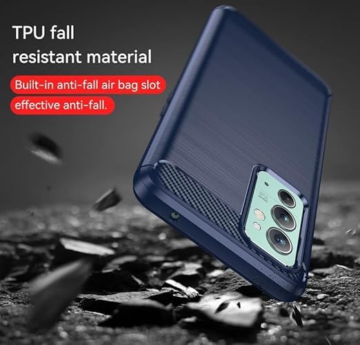 Image of Hybrid Carbon Fiber Back Case for OnePlus 9RT (Blue)