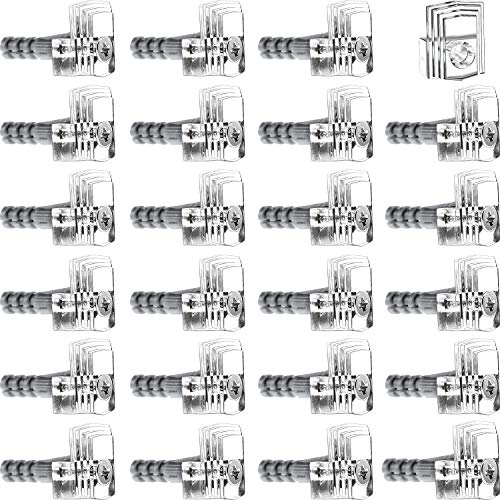 Tatuo Clear Plastic Mirror Holder Clips, Mirror Hanging Kit for Wall (40 Pieces, Style A)