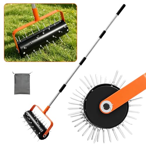 Aerador de césped manual TEXFIELD con 42 púas y tambor rellenable miniatura 1