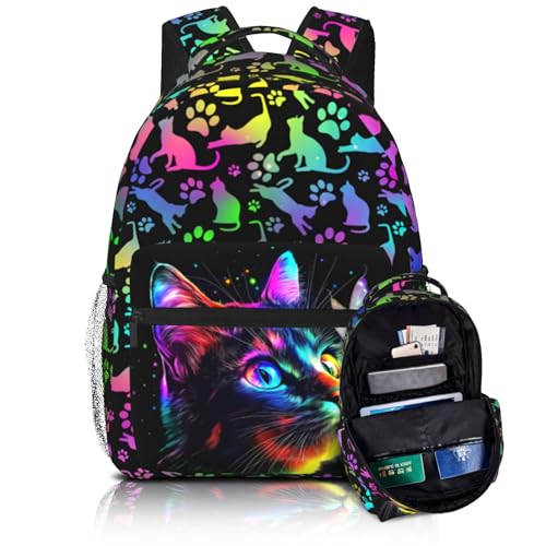 Mochila para crianças de 8 a 12 anos, presente de volta às aulas, Gato 01, One Size, Gato 01