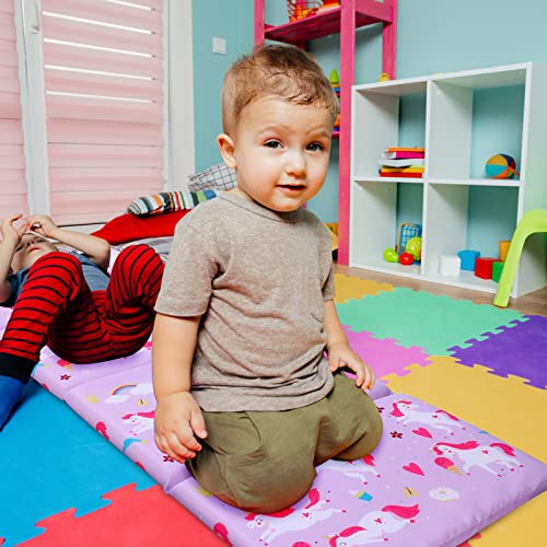 Image of Shellwei Vinyl Nap Mat Kid Preschool Daycare Sleep Mat,Unicorn