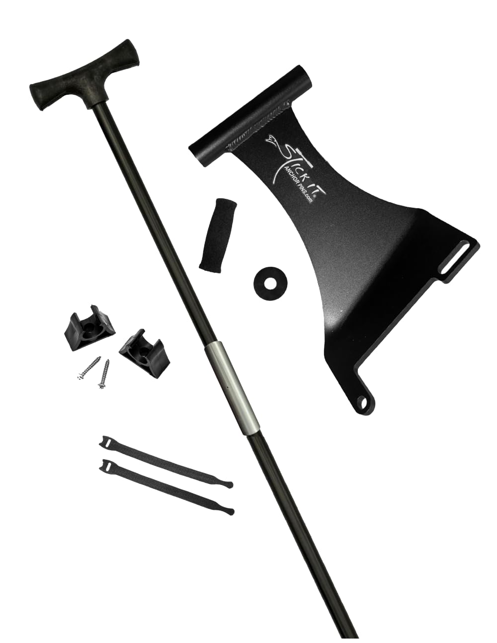 Stick It Anchor Pins 2 Piece 10' Black Port Motor Mount and Anchor Pin with Tube Connector