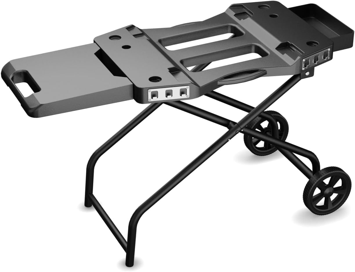 Carro de barbacoa portátil para Ninja Woodfire OG700, OG701, 10697/10724, 57 cm, Blackstone, Traeger Ranger, con soporte plegable, bandeja y cesta