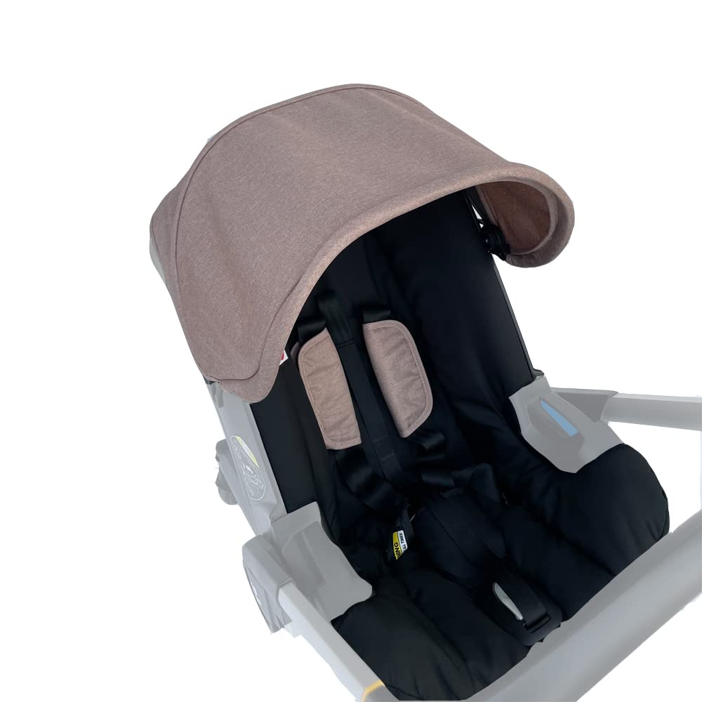Ersatzstoff-Set waschbares Sonnendach Sitz für Kinderwagen DOONA Khaki Schwarz