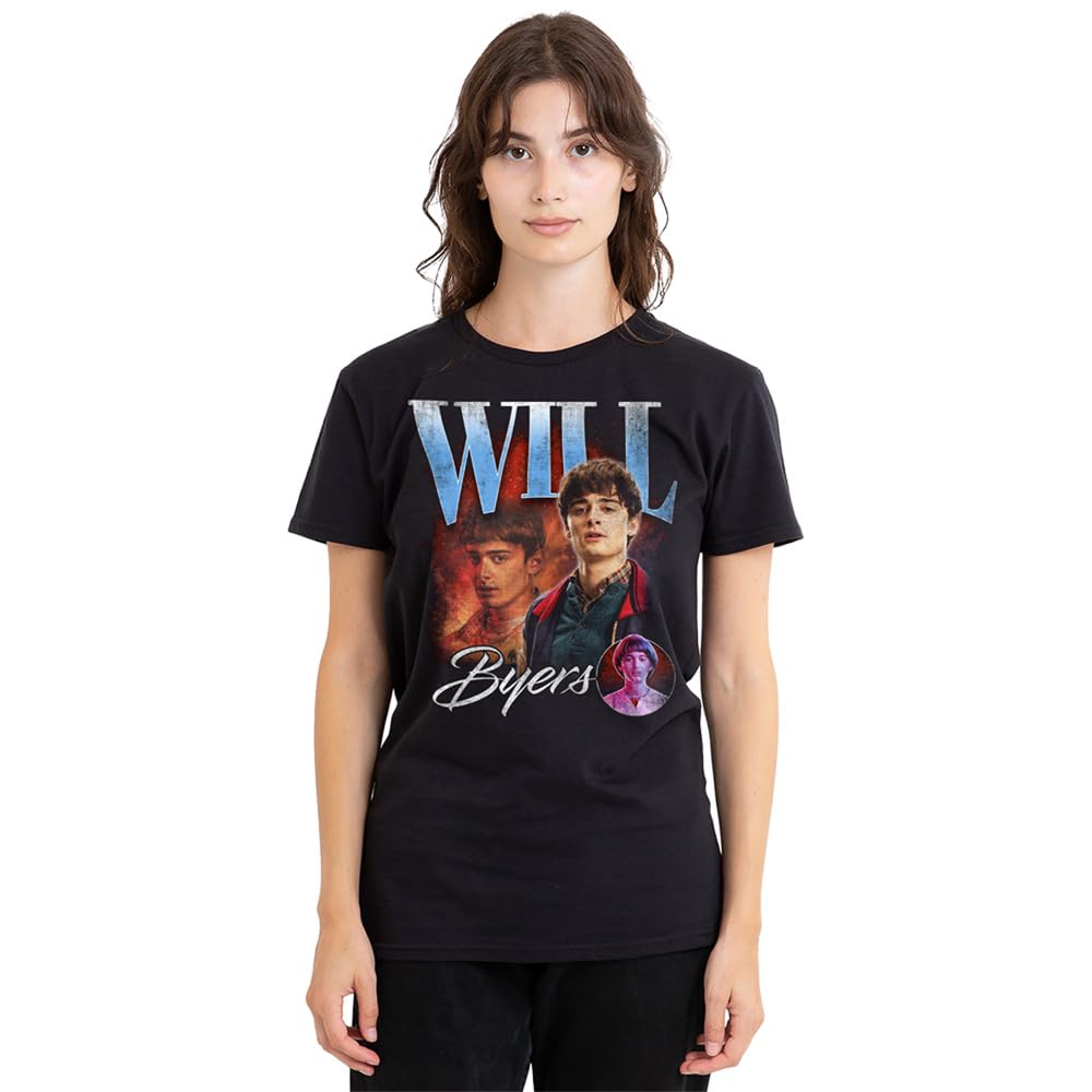Stranger Things Women's Black Will Homage Shirt, M Uk