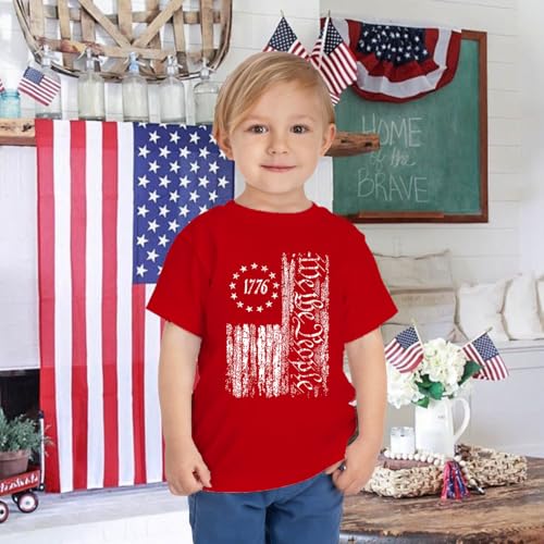 Image of 4th of July Shirts Toddler Boys Girls American Flag USA T-Shirt Kids Patriotic Tee Tops