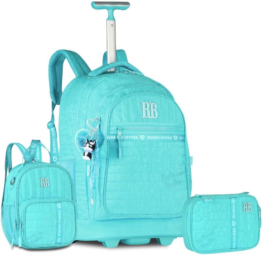 Kit Mochila Grande de Carrinho Oficial Rebecca Bonbon RB – 19″ – Clio Coleção 2026 (Azul)