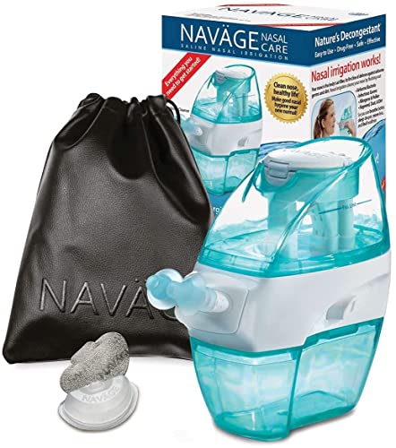 Navage Nasal Care Starter Bundle: Nose Cleaner and 20 SaltPod Capsules with Black Travel Bag