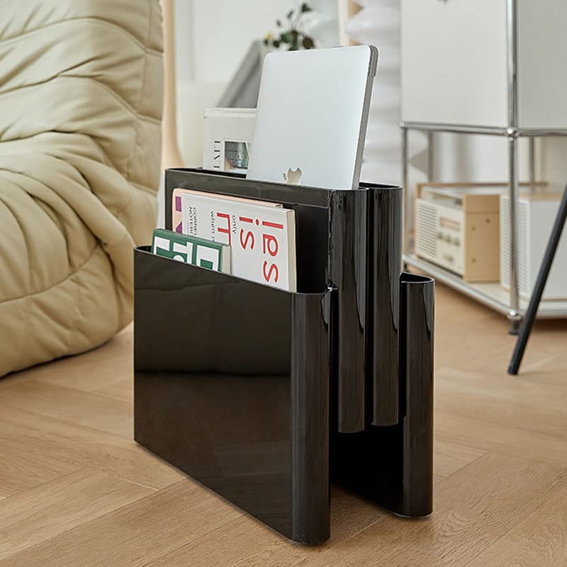 Stojak na czasopisma, organizer na dokumenty, na czasopisma, organizer na czasopisma, książki, gazety, tablety, laptopa, klawiatury, słuchawki w domu, biurze (czarny)
