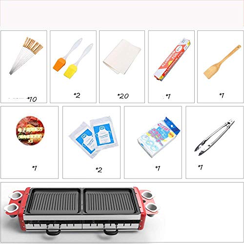 WSJ dainkaolu Barbecue Stove Home Smokeless Grill Indoor Barbecue Nonstick Barbecue Grill Electric Grill 2 Color Optional (Color : A)