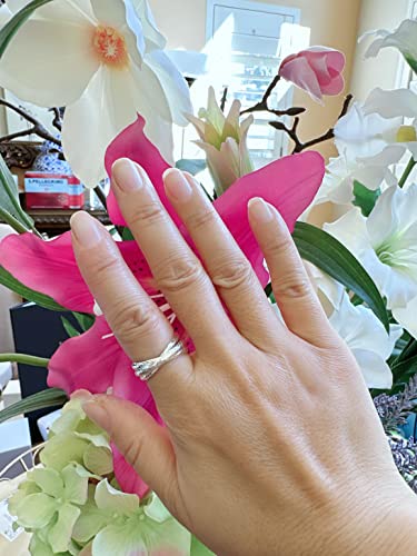 Minddha Pure Sterling Silver Rings - Crisscross Rings For Women - Interlocking Silver Rings - 925 Silver Triple Row Ring - Stylish Hammered Handmade Ring - Christmas, Valentines, Birthday, Women's Day, Mothers Day Gifts - Made In Israel, Each Band 2.5Mm Size 7 #TOP5