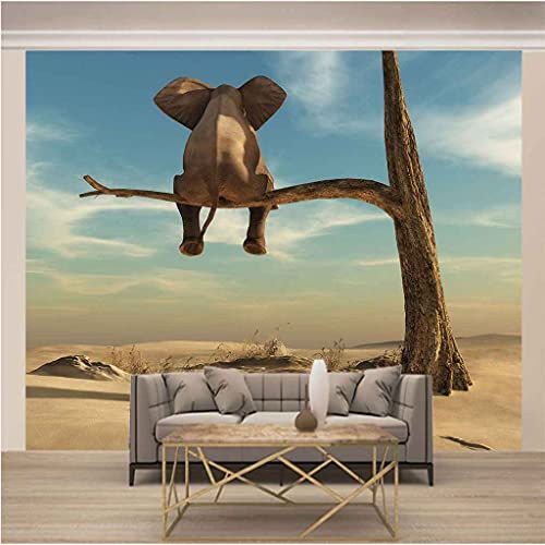 Poster Murale Éléphant Grand Format Toile Adhésive pour Décoration Restaurant