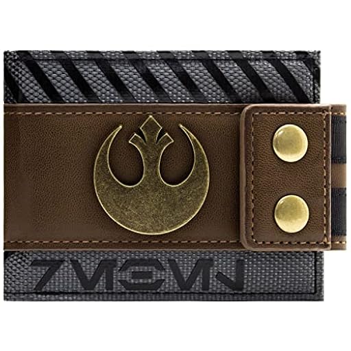Rogue One Star Wars Rebel Emblema Metálico con Botón Billetera/Cartera Bi-Fold para ID & Tarjetero, Marrón | Ya disponible en tu tienda friki favorita! En mundofriki.es!
