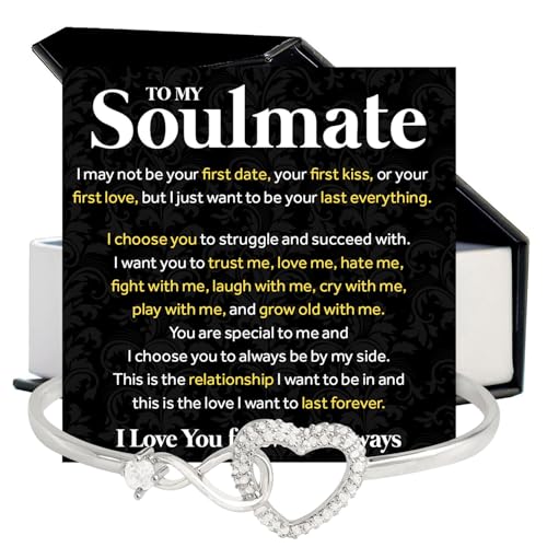 To My Soulmate Bracelet For Women With Heartfelt Message Card & Elegant Box, Bracelet For Girls, Soulmate Birthday, Wedding, Christmas Jewelry Gift From Boyfriend, Husband2