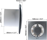 EUROPLAST 100mm Fürdőszobai Ventilátor Páratartalom Érzékelővel és Időzítővel Ezüst 2