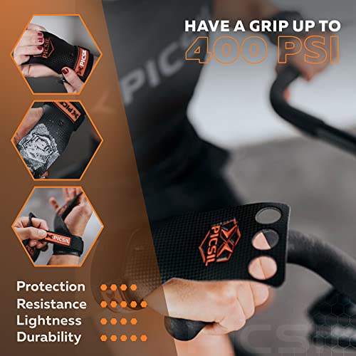 PICSIL RX carbon-grepen met 2 gaten en 3 gaten, handgrepen voor gewichtheffen, muscle-ups, pull-ups, gymnastiek… - Image 6
