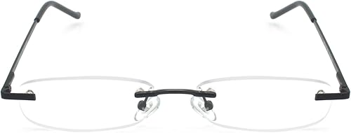 Miniatura 2 de EYE ZOOM Lentes de lectura sin montura con estuche delgado para hombres y mujeres, negro, dorado y metálico, azul y rojo