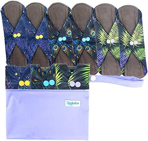 Leekalos Reusable Bamboo Cloth Pads - Light Incontinence Pads - Pack of 6, 1 Mini Wet Bag — view 4