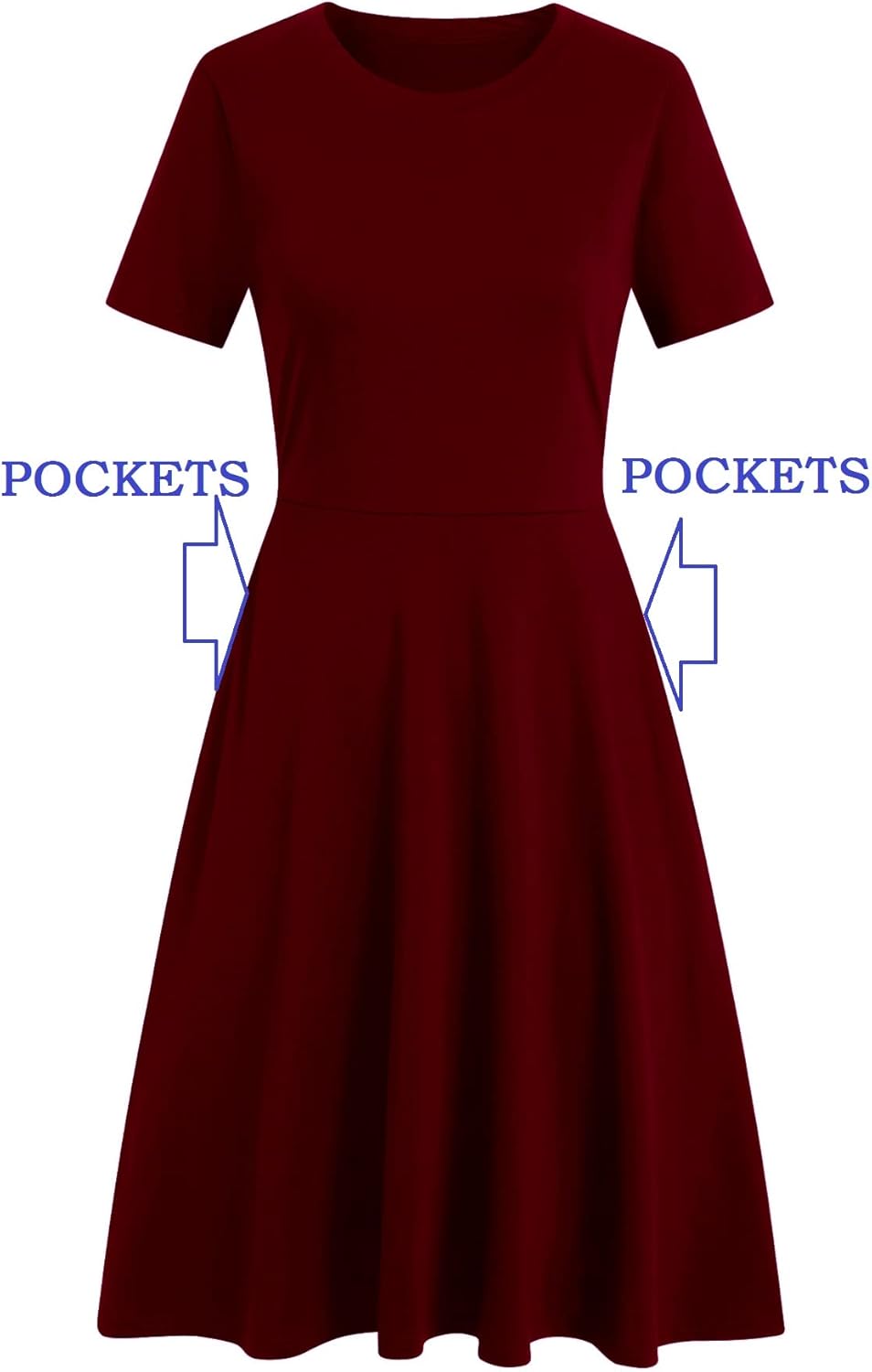 Women's Elegant Knee Length Dresses Vintage Summer Office Casual Floral Print Work Party A-Line Swing Dress with Pockets 162 - Image 5