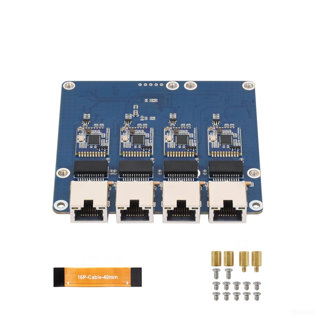 Placa Red 4 Puertos Plug-and-Play para Pi 5 OS(Gigabit ETH Board)