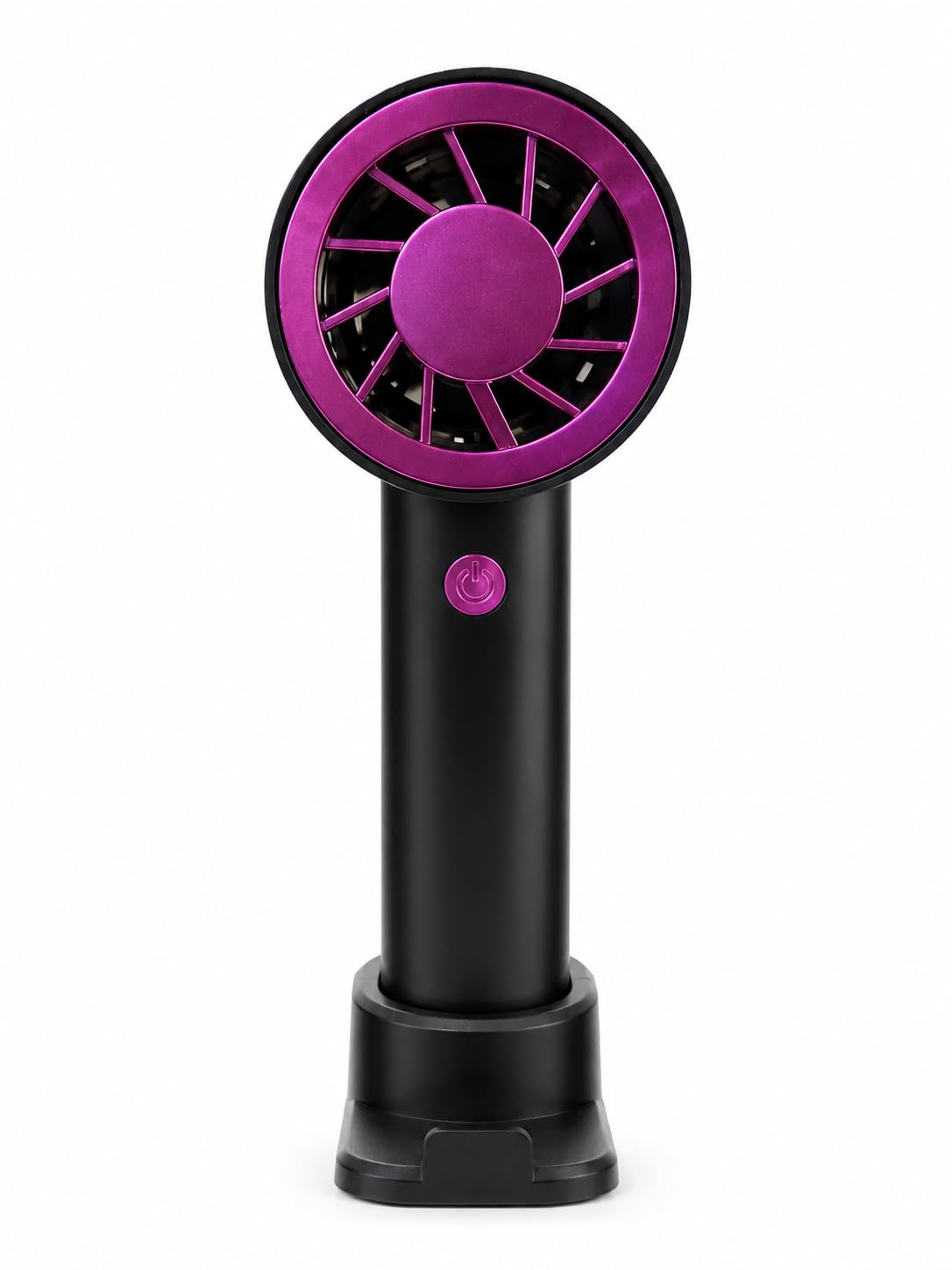 Portable Rechargeable Mini Fan with LED Display, 100-Speed Adjustable Handheld Fan, USB Charging, Quiet High-Speed Personal Cooling Fan for Travel, Office & Home (Black & Purple)-image-1