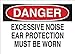 Brady 73456 Premium Fiberglass Ear Protection Sign, 10" X 14", Legend "Excessive Noise Ear Protection Must Be Worn"