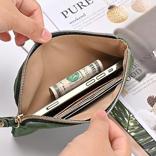 Image of Genuine Leather 4.5 x 6.5 Wristlet Purse for Women, Evening Wristlet Pouch Clutch Bag