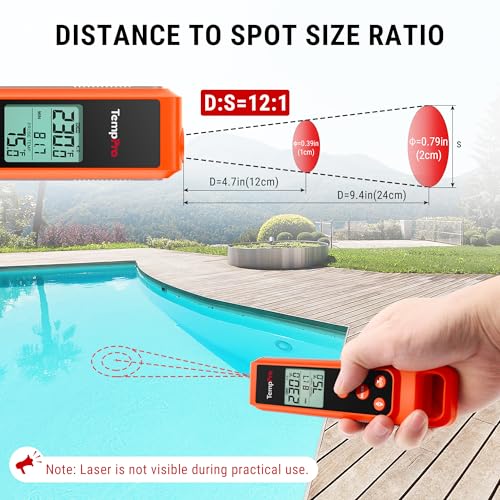 Image of TempPro TP420 2-in-1 Instant Read Thermometer for Cooking, Infrared Thermometer with Meat Probe, Non-Contact Laser Meat Thermometer for Griddle Grill Pizza Oven HVAC Pool, Gift for Dad Husband