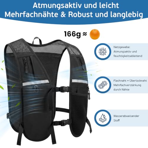 TSINGSA Laufweste Damen und Herren Verbesserte Version, Leicht Running Vest – Ansicht 2