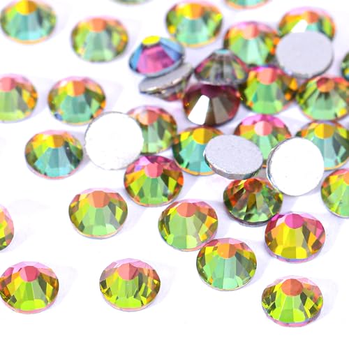 Image of Novani Crystal Rhinestones, Flatback Loose Gemstones 288pcs Glass Rhinestones for Clothes Shoes Crafts Makeup Nail Art and DIY Decorations(SS30, Rainbow)