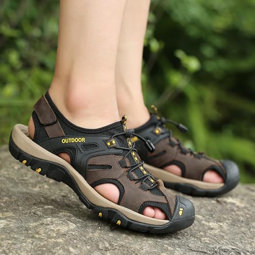 Mens Sport Sandals Outdoor Hiking Sandals Closed Toe Waterproof Casual Lightweight Summer Breathable Beach Shoes4