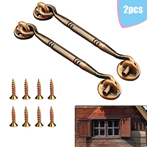 2 Ganci Cabina Per Finestre E Porte - Con Viti, Nero, Per Interni Ed Esterni - Foto 5