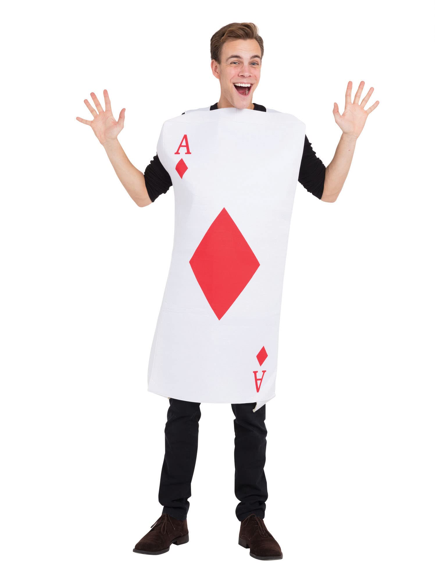 White Tunic Adult Costume (Pack of 1) - Stylish Red Ace Of Diamonds Design, Perfect for Parties, Cosplay, Sports & Games, Stag Do, & World Book Day Halloween Halloween