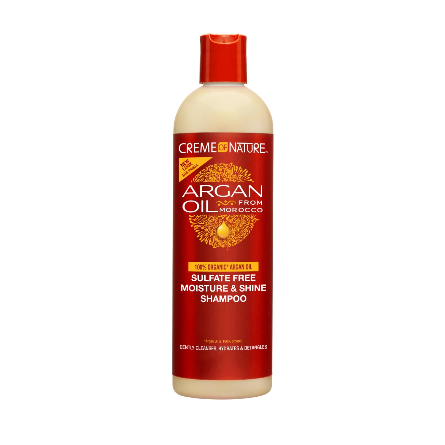 Creme of Nature Argan Oil, Shampoing Hydratant à l’Huile d’Argan du Maroc, Shampooing Nettoyant et Nourrissant, Soin des Cheveux Bouclés Frisés Crépus, Sans Sulfates - Flacon de 355ml