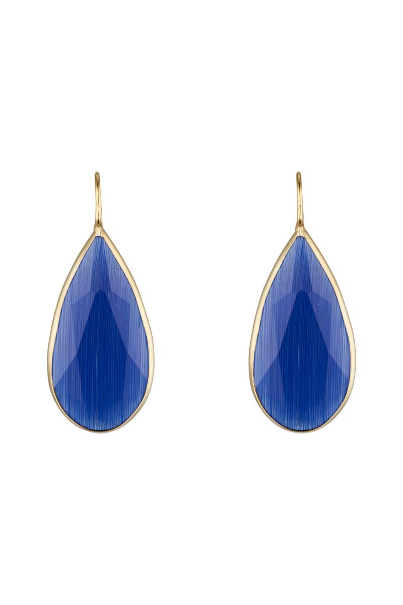 Córdoba Jewels| Pendientes en plata de ley 925 bañada en oro con piedra semipreciosa con diseño Lágrima Montana Gold