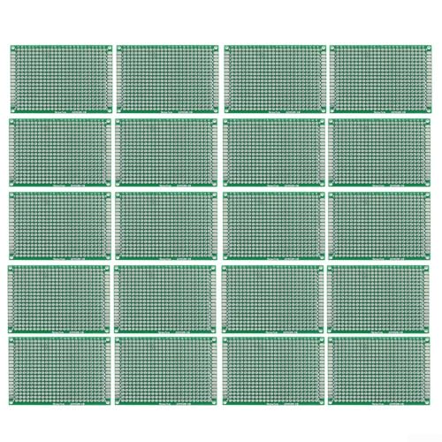 20 placas de circuito verdes para proyectos electrónicos, adecuadas para varias aplicaciones de bricolaje