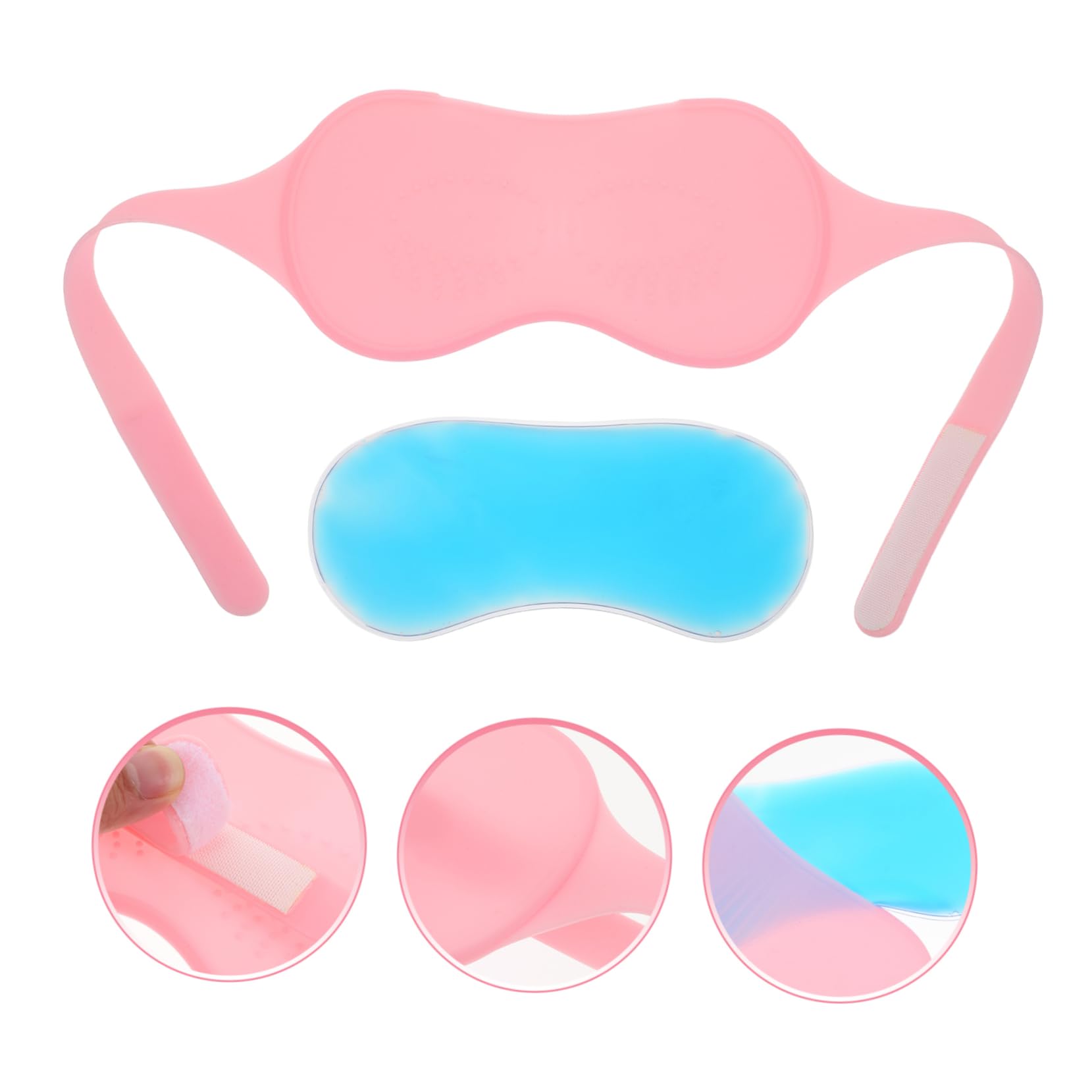 Maschera Occhi in Silicone Gel Compressa Calda e Fredda | Rosa, Oscurante per Dormire e Viaggio, Design Confortevole, Set da 1 Pezzo