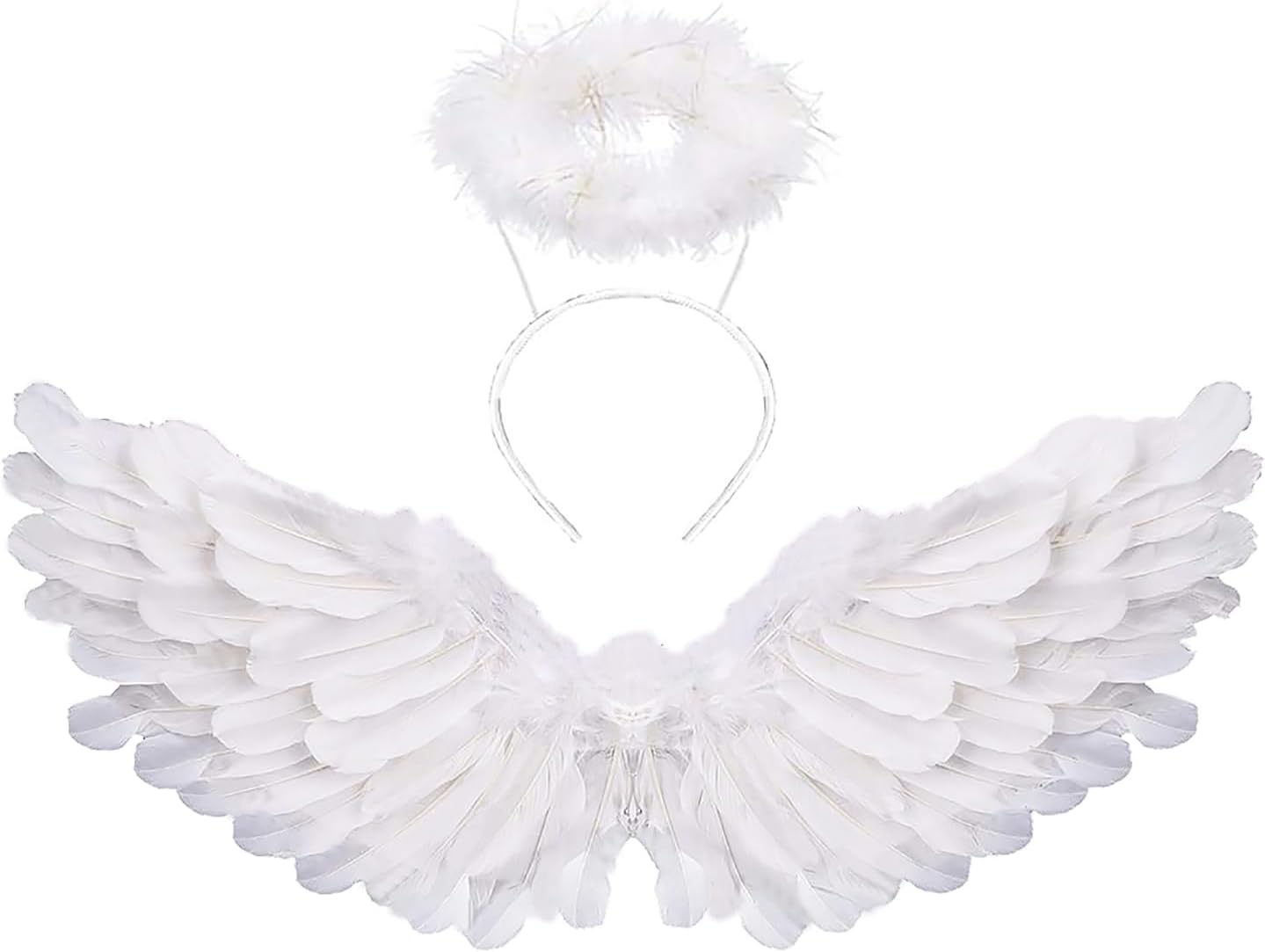 SzJias Angel Costume Wings for Girls Angel Costume Wings and Halo for Kids Halloween Christmas Eve