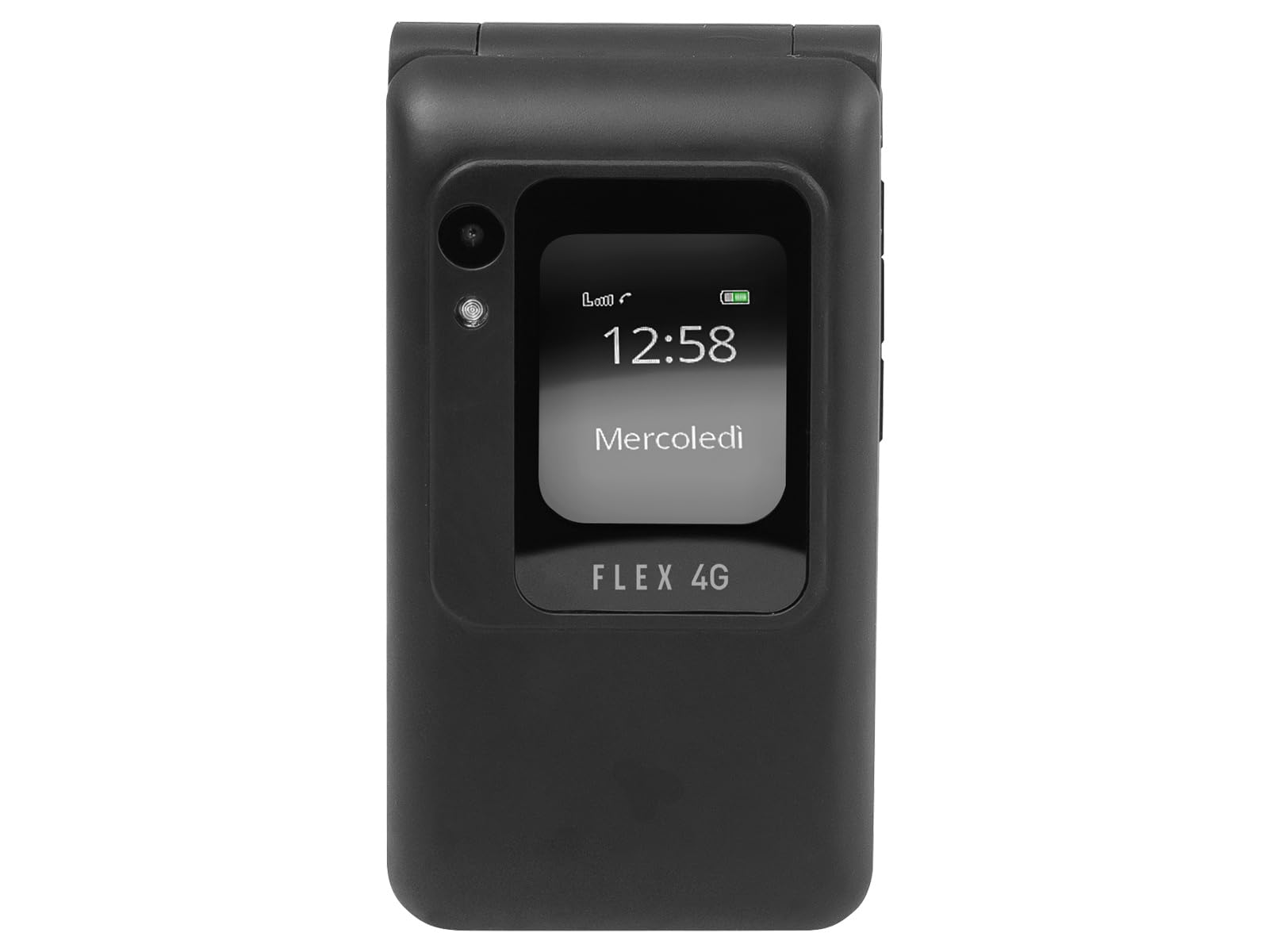 Trevi FLEX PLUS 95 4G Senior Phone a Conchiglia 4G con Doppio Display, Tasti Grandi Retroilluminati, Tasto SOS, Base di Ricarica USB-C, Cellulare Facile per Anziani con Funzioni Multimediali