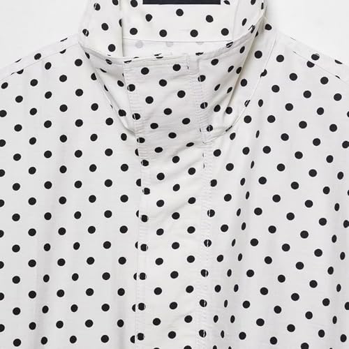 Women Polka Dot Jacket Stand Collar Cropped Jackets Zip Up Coat Casual Fashion Coat Fall Spring Jacket with Pockets3