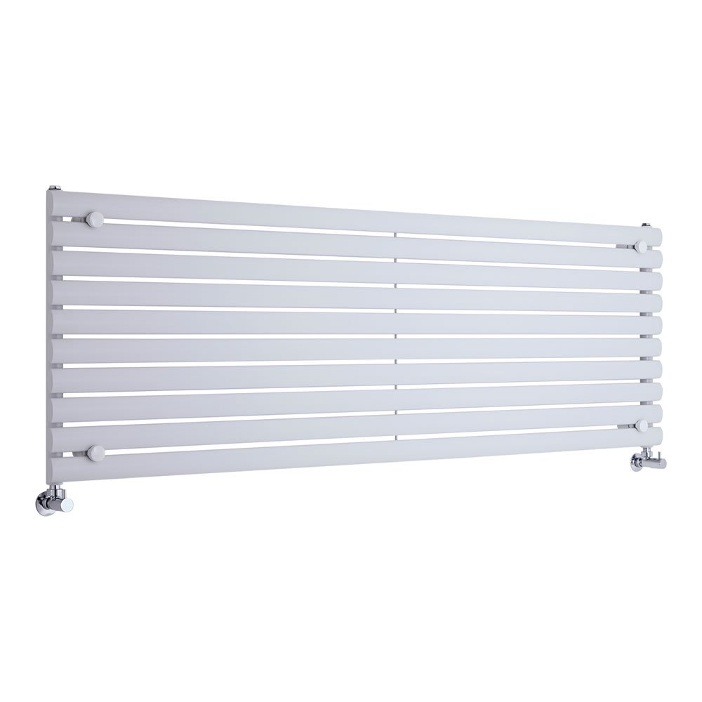 Milano Aruba White Horizontal Single Oval Panel Radiator - 590mm x 1780mm