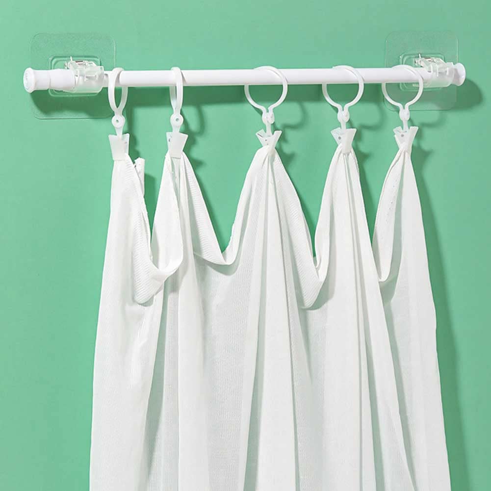 4 Pcs White Tension Rods Spring Tension Curtain Rods Expandable Cupboard Bars Adjustable Shower Curtain Rods Closet Rods Window Rods for Home Kitchen Bathroom, No Drilling (9.8-15.7 Inches)