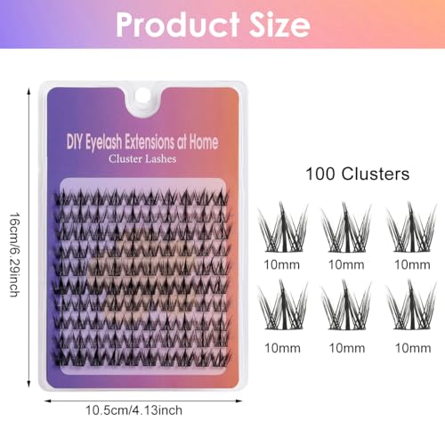 Image of MAYCREATE 100PCS Wispy Lash Clusters Natural Eyelash Clusters C Curly Fairy Cluster Lashes with Spikes Eyelashes DIY Lash Extension Natural Look Wispy Manga Lashes at Home