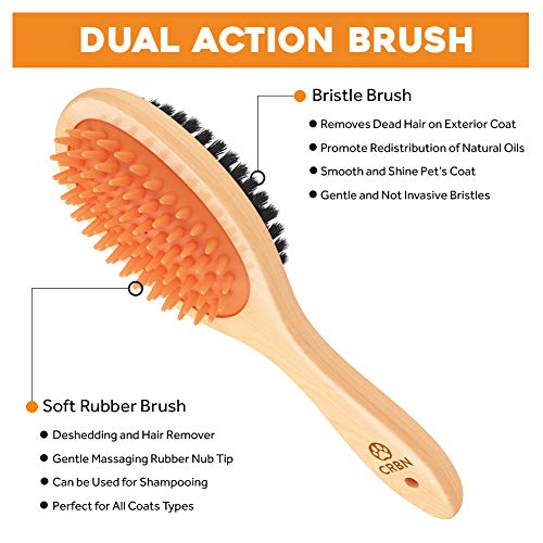 crbn Short Hair Dog Brush - Pet Brushing Comb for Short Hair Coats – Detangling and Shedding Coat Hair Remover - Thumbnail 4