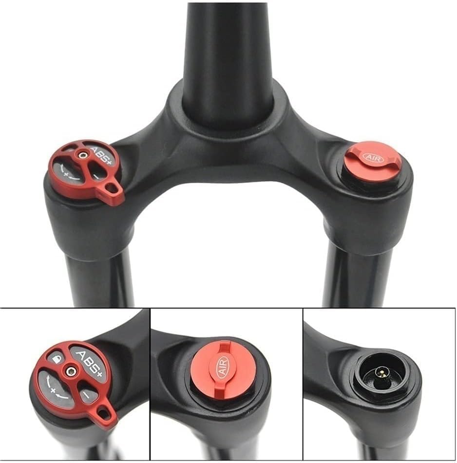 Fourche de vélo LUTU VTT 26/27,5/29 pouces Réglage du rebond Droite 1-1/8 Fourche à air QR 9 mm Débattement 120 mm Fourche de vélo