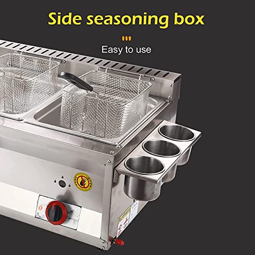 XUETAO Premium Gewerbe-Fritteuse, Gas-Fritteuse mit Gewürztrog und 2 Frittierkörben aus Edelstahl, einstellbare Feuerkraft für den Heimgebrauch, leicht zu reinigen (Size : Single Cylinder) – Bild 3