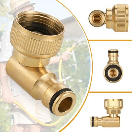 Zocipro 2Pcs Brass Angled Tap Connector, 2 in 1 Outside Tap Connector 1/2" & 3/4" - Image 4
