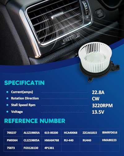 Image of BDELI Front HVAC Blower Motor Fit for 2009-2014 Ford F150 Expedition | 2009-2014 Lincoln Navigator, 3.5 /3.7 /4.2 /4.6 /5 /5.4 /6.2: 700237, PM9364, AL1Z19805A, CL1Z19805A, 75873, FO3126130, HMA84768